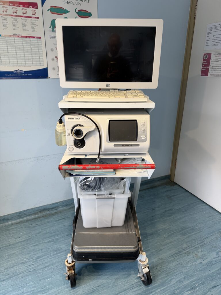 PENTAX EPK-i flexible endoscopy system used at PETCAREVET-X for direct internal visualisation and diagnostic endoscopy.